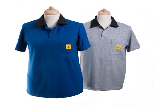 เสื้อโปโลกันไฟฟ้าสถิต Esd polo shirts 4mm strip