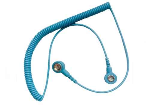 สายรัดข้อมือกันไฟฟ้าสถิตแบบมีสาย สายกราวด์ข้อมือกันไฟฟ้าสถิต Pu coil cords bsc
