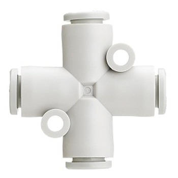 ข้องอลม ข้อต่อลม ฟิตติ้งลม Smc different diameter cross kq2ty