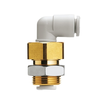 ข้อต่อลม ฟิตติ้งลม Smc bulkhead male elbow kq2le