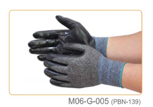 ถุงมือพียู ถุงมือท็อปฟิต ถุงมือปาล์มฟิต High tech assembly gloves m06-g-005 pbn-139 Korea