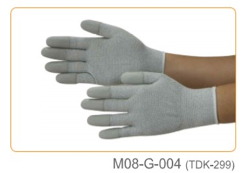 ถุงมือกันไฟฟ้าสถิต ถุงมือคาร์บอนกันไฟฟ้าสถิต Static control gloves m08-g-004 tdk-299 Korea