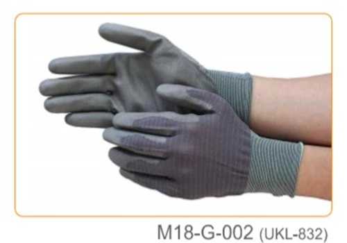 ถุงมือกันไฟฟ้าสถิต ถุงมือคาร์บอนกันไฟฟ้าสถิต Static control gloves m18-g-002 ukl-832 Korea