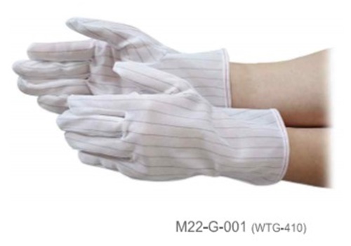 ถุงมือกันไฟฟ้าสถิต ถุงมือโพลีเอสเตอร์กันไฟฟ้าสถิต Antistatic polyester gloves m22-g-001 Korea