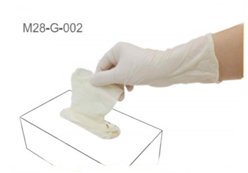 ถุงมือแพทย์ ถุงมือคลีนรูม ถุงมือลาเท็กซ์ Cleanroom latex gloves m28-g-002 Korea