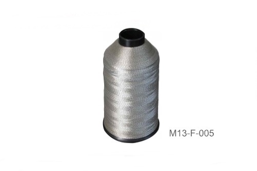 ด้ายเย็บผ้าสีเงินกันไฟฟ้าสถิต Conductive silver yarn thread m13-f-005 Korea