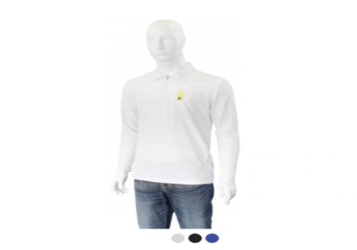 เสื้อเชิ้ตกันไฟฟ้าสถิตสีขาว Epa zip-up long shirts m32-f-002 lzrb
