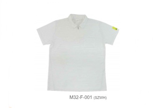 เสื้อเชิ้ตกันไฟฟ้าสถิตสีขาว Epa zip-up short shirts m32-f-001 szbk