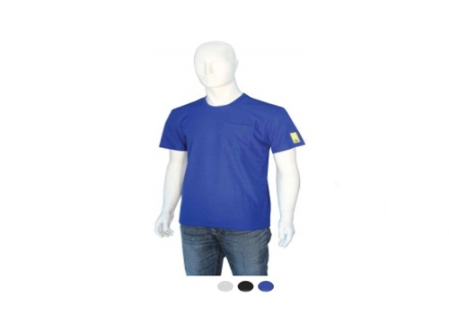 เสื้อเชิ้ตกันไฟฟ้าสถิตสีน้ำเงิน Epa zip-up round shirts m32-f-003 srbk