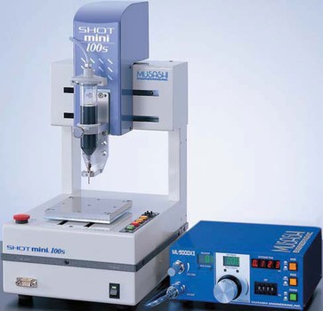 เครื่องหยอดกาวแบบตั้งโต๊ะ Musashi robot shotmini 100s