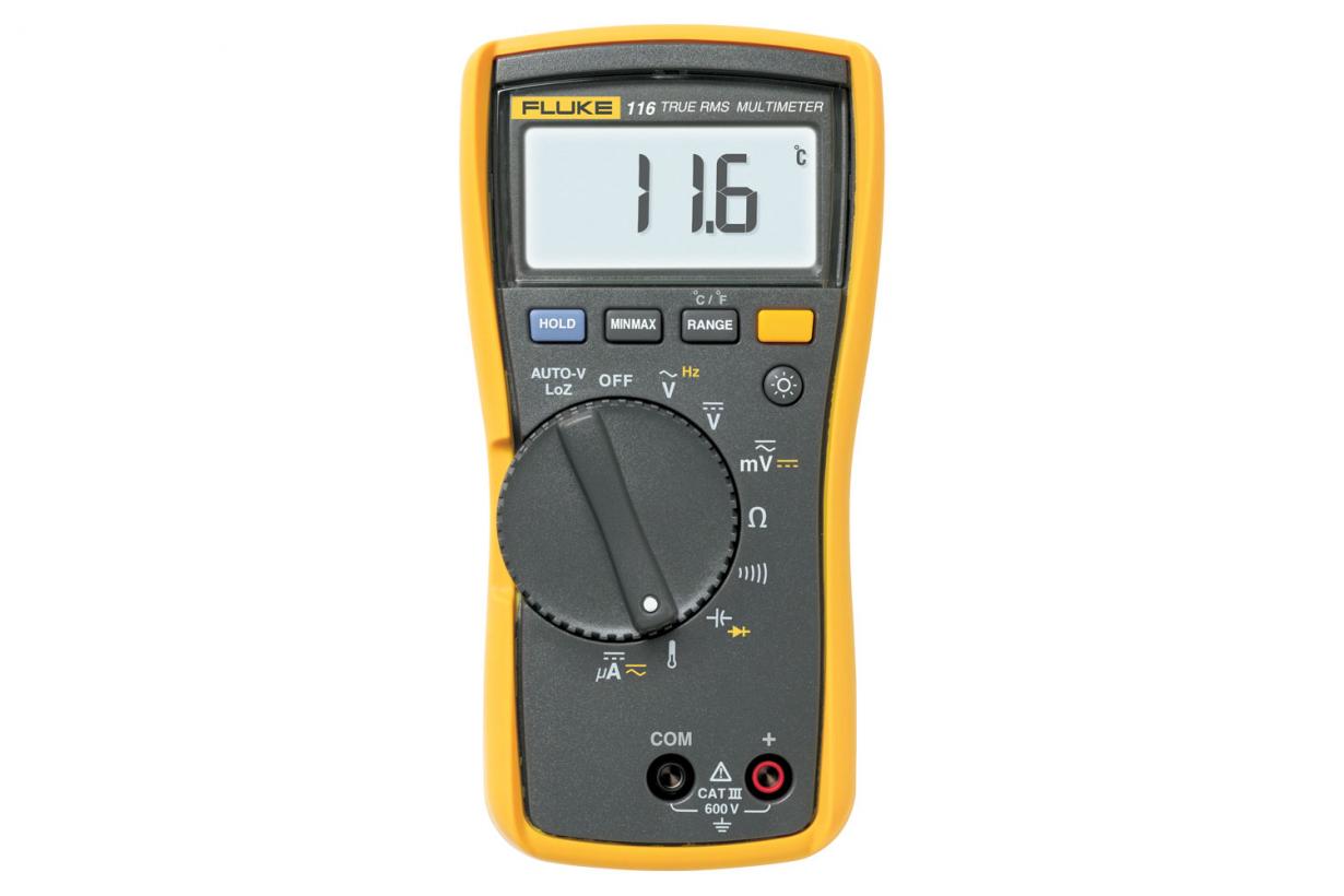 มัลติมิเตอร์ที่มีอุณหภูมิและไมโครแคม fluke 116 hvac