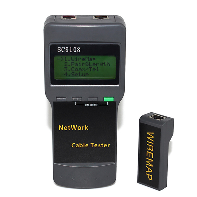 เครื่องวิเคราะห์เครือข่ายจอแสดงผลดิจิตอลแบบพกพา Cable tester sc8108