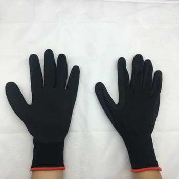 ถุงมือไนล่อนกันไฟฟ้าสถิต Esd nylon gloves sk405 black palm fit
