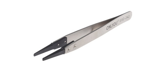 ทวิสเซอร์ ทวิสเซอร์กันไฟฟ้าสถิต ที่หนีบจับงานขนาดเล็ก Esd stainless steel tweezers esd-242
