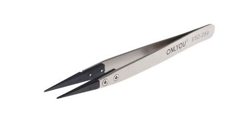 ทวิสเซอร์ ทวิสเซอร์กันไฟฟ้าสถิต ที่หนีบจับงานขนาดเล็ก Esd stainless steel tweezers esd-259