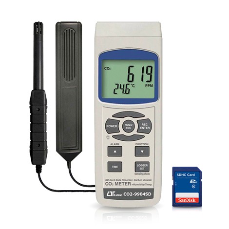 เครื่องวัดก๊าซคาร์บอนไดออกไซด์ lutron รุ่น co2-9904sd
