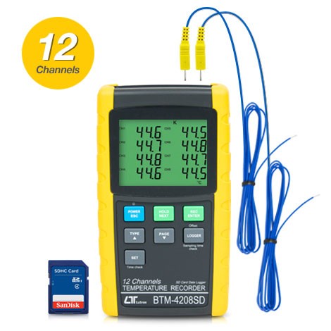 12 channels temperature recorder lutron model btm-4208sd