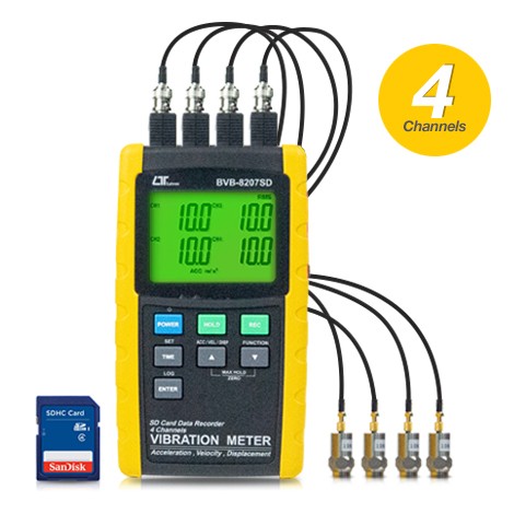 เครื่องบันทึกการสั่นสะเทือน 4 ช่อง lutron รุ่น bvb-8207sd