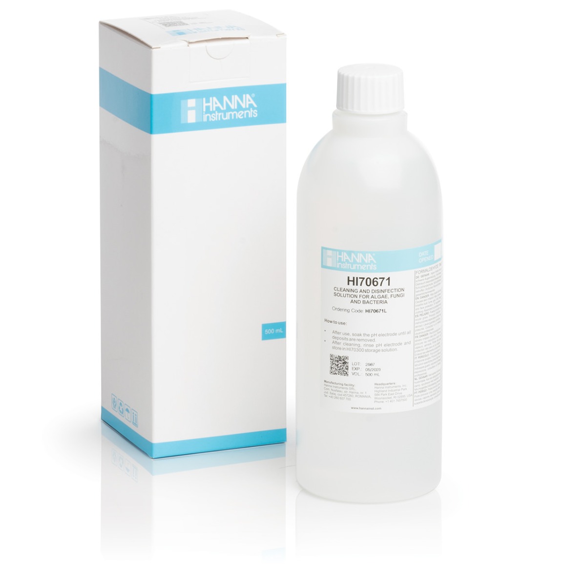 Cleaning and Disinfection Solution for Algae Fungi and Bacteria hanna hi70671l