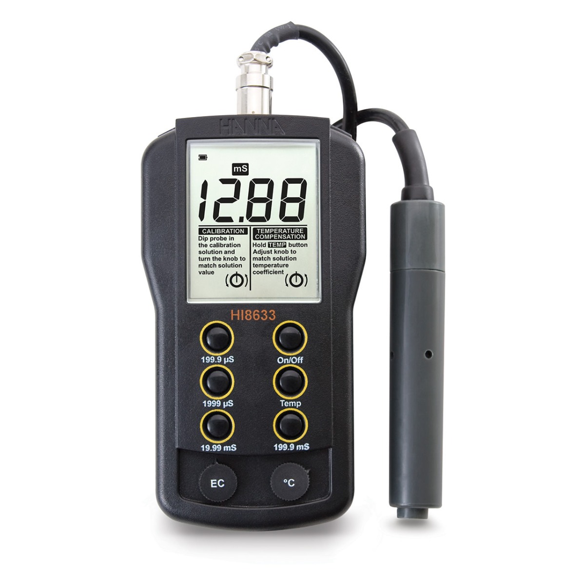 Multi-range conductivity meter hanna hi8633