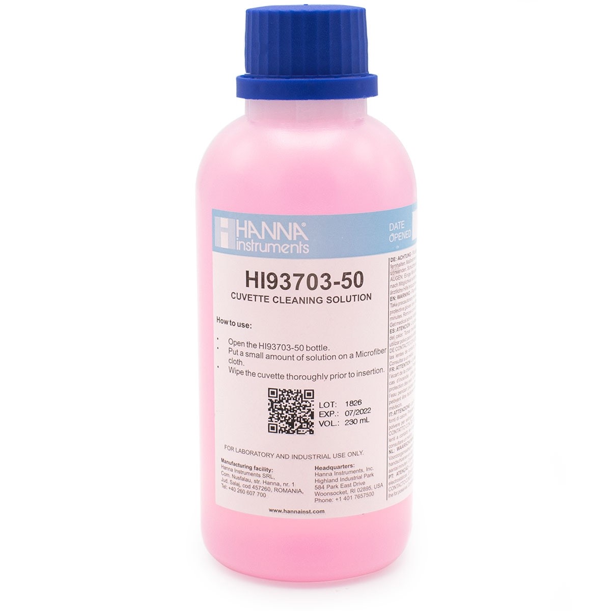 น้ำยาทำความสะอาด hanna hi93703-50 