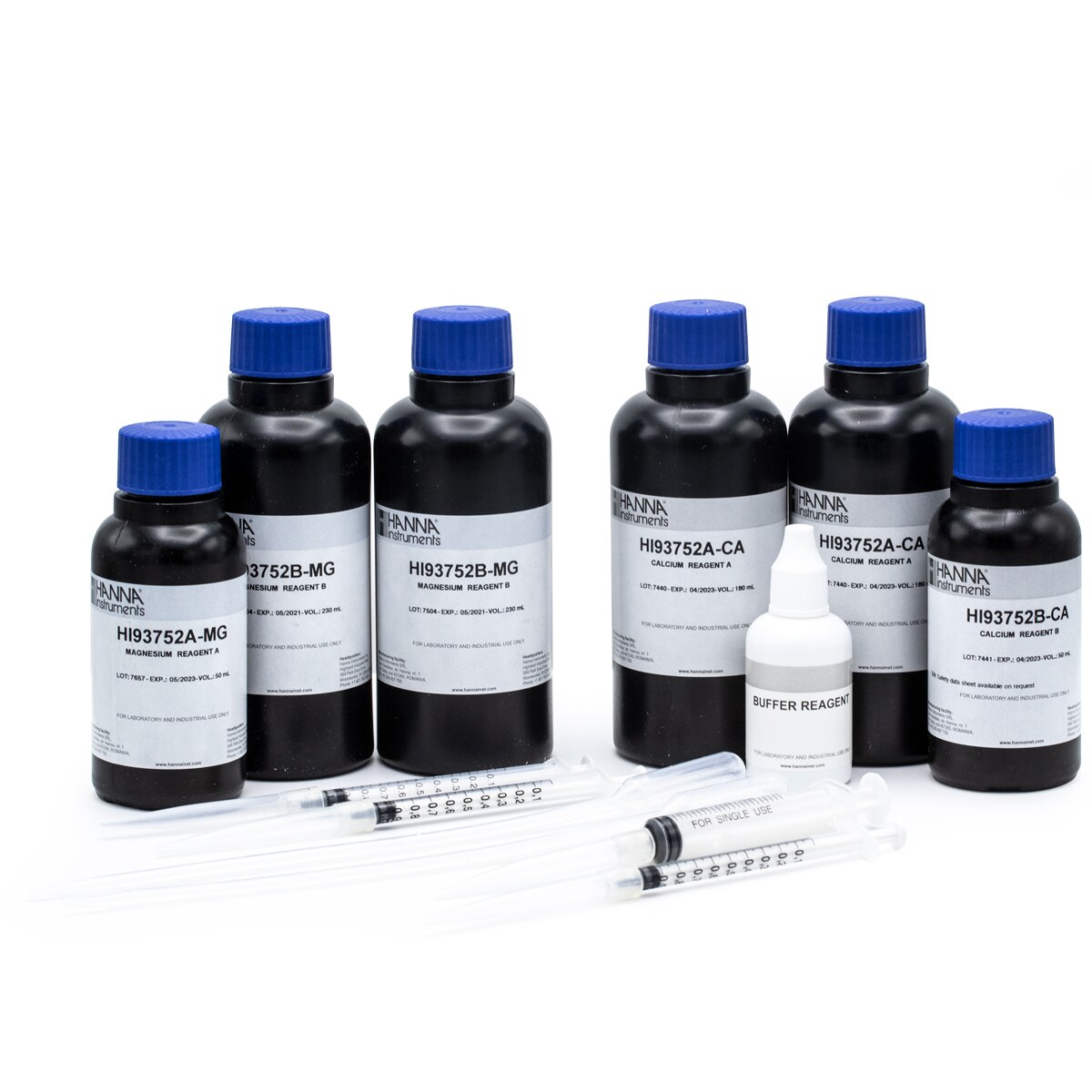 Calcium and magnesium hardness high range reagents hanna hi93752-01