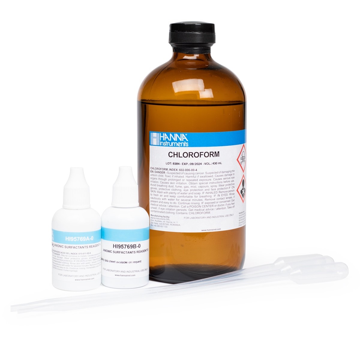 Anionic surfactants reagents hanna hi95769-01
