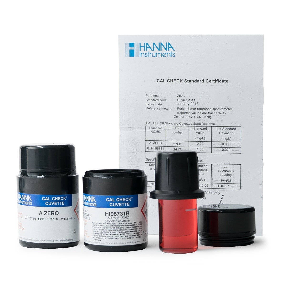 Cal check zinc calibration set hanna hi96731-11