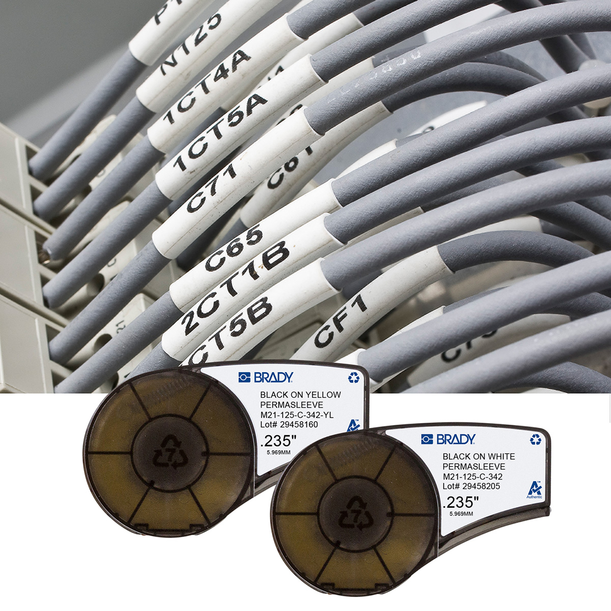 ลาเบลทนความร้อนเบรดี้ Brady labels permasleeve heat-srink tubing