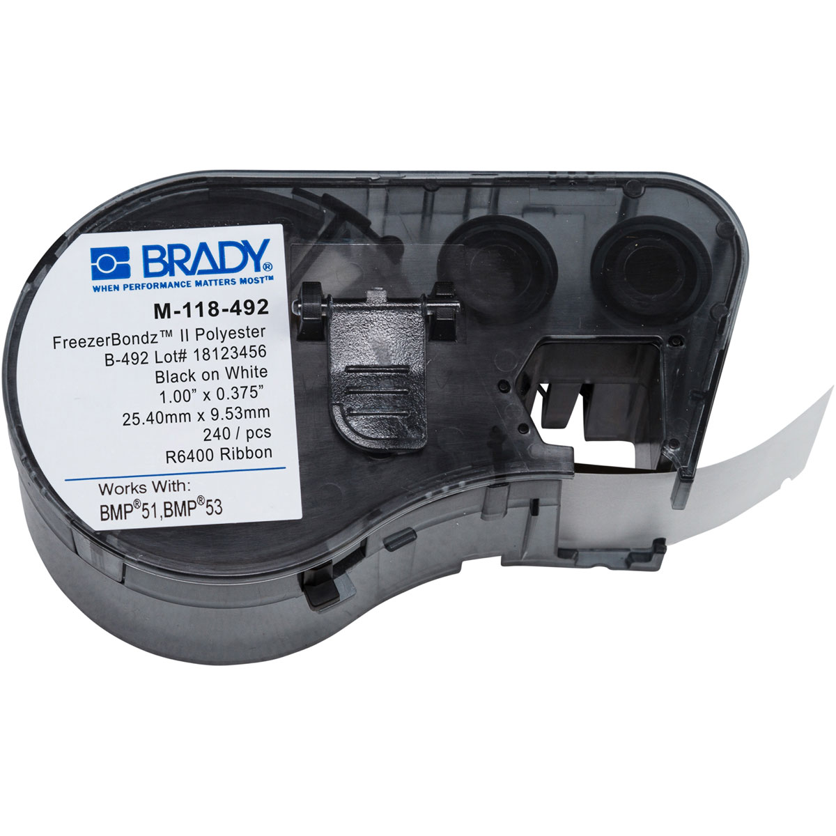 สติ๊กเกอร์ลาเบลเบรดี้ห้องปฏิบัติการ ติดด้านบน แบบบางพิเศษ brady bmp51 bmp53 