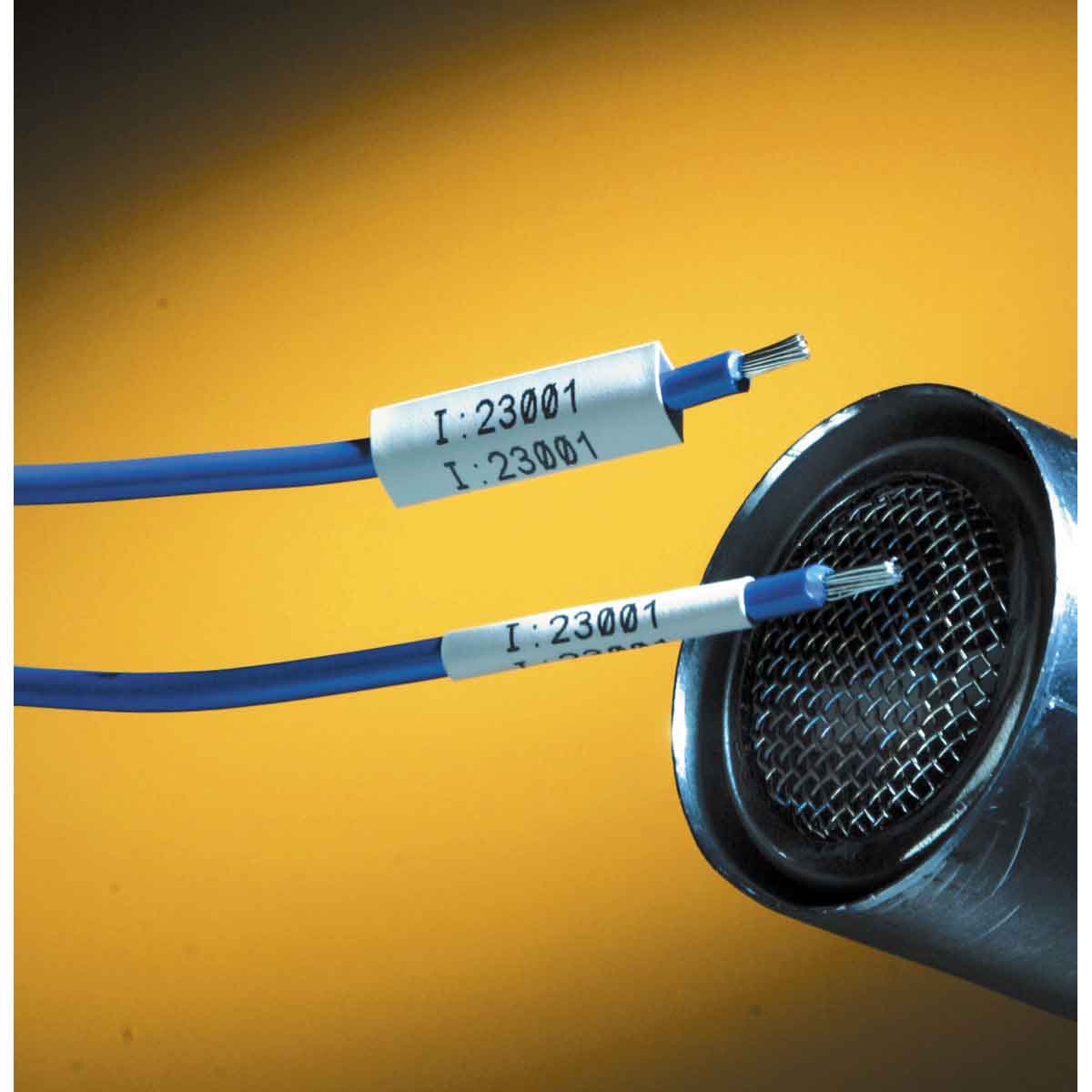 ลาเบลติดสายไฟแบบปลอก Brady permasleeve polyolefin 28 to 18 gauge wire marking labels