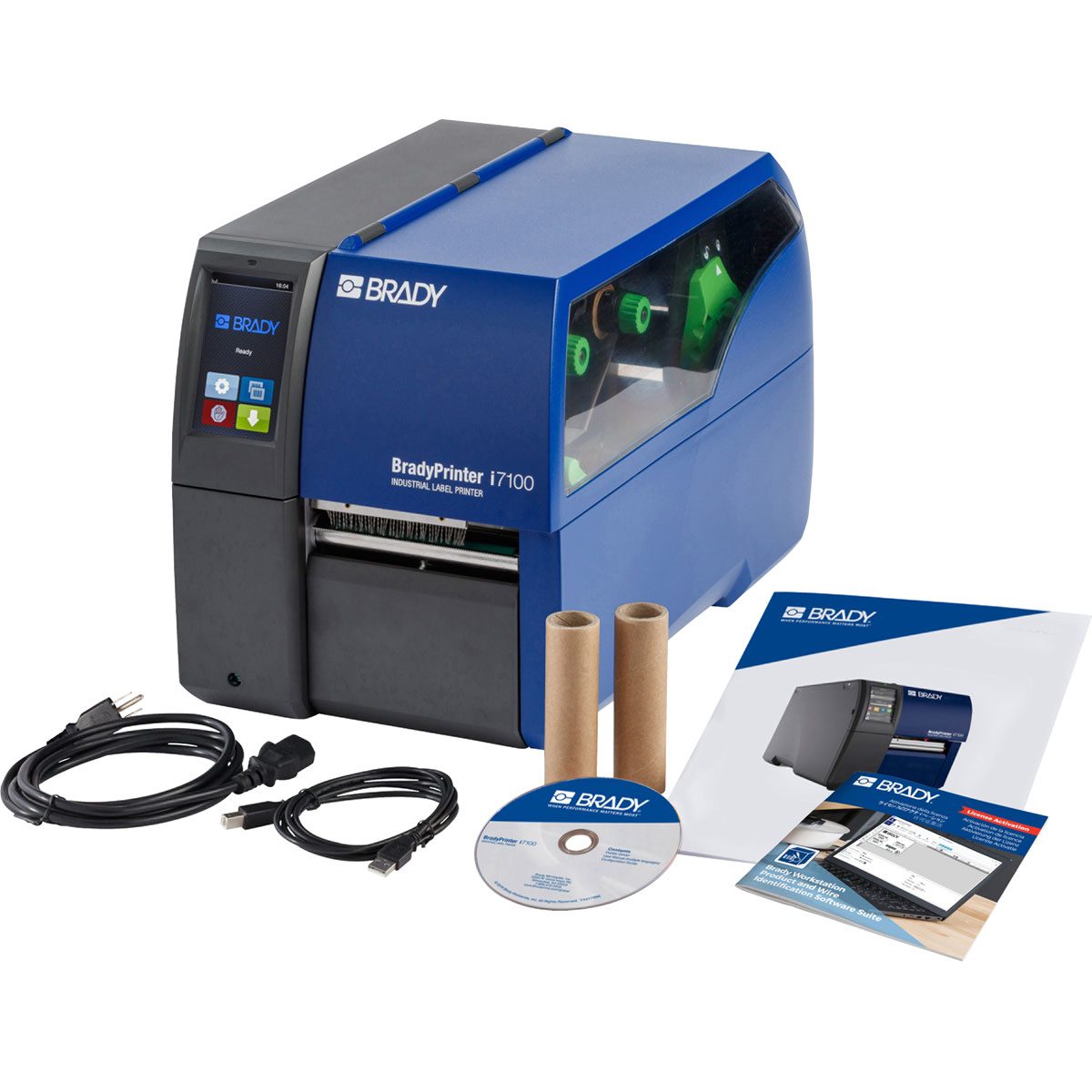 เครื่องพิมพ์ลาเบลอุตสาหกรรม Brady printer i7100 300dpi industrial label printer with product and wire id software suite
