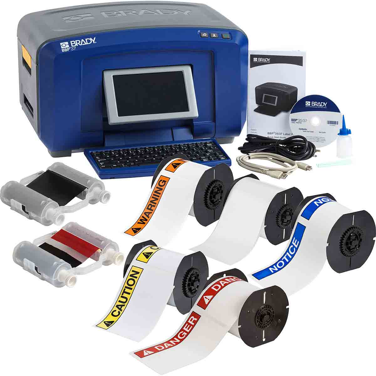 เครื่องพิมพ์ลาเบลพรีเฮด Brady bbp37 pre-printed header label and printer kit