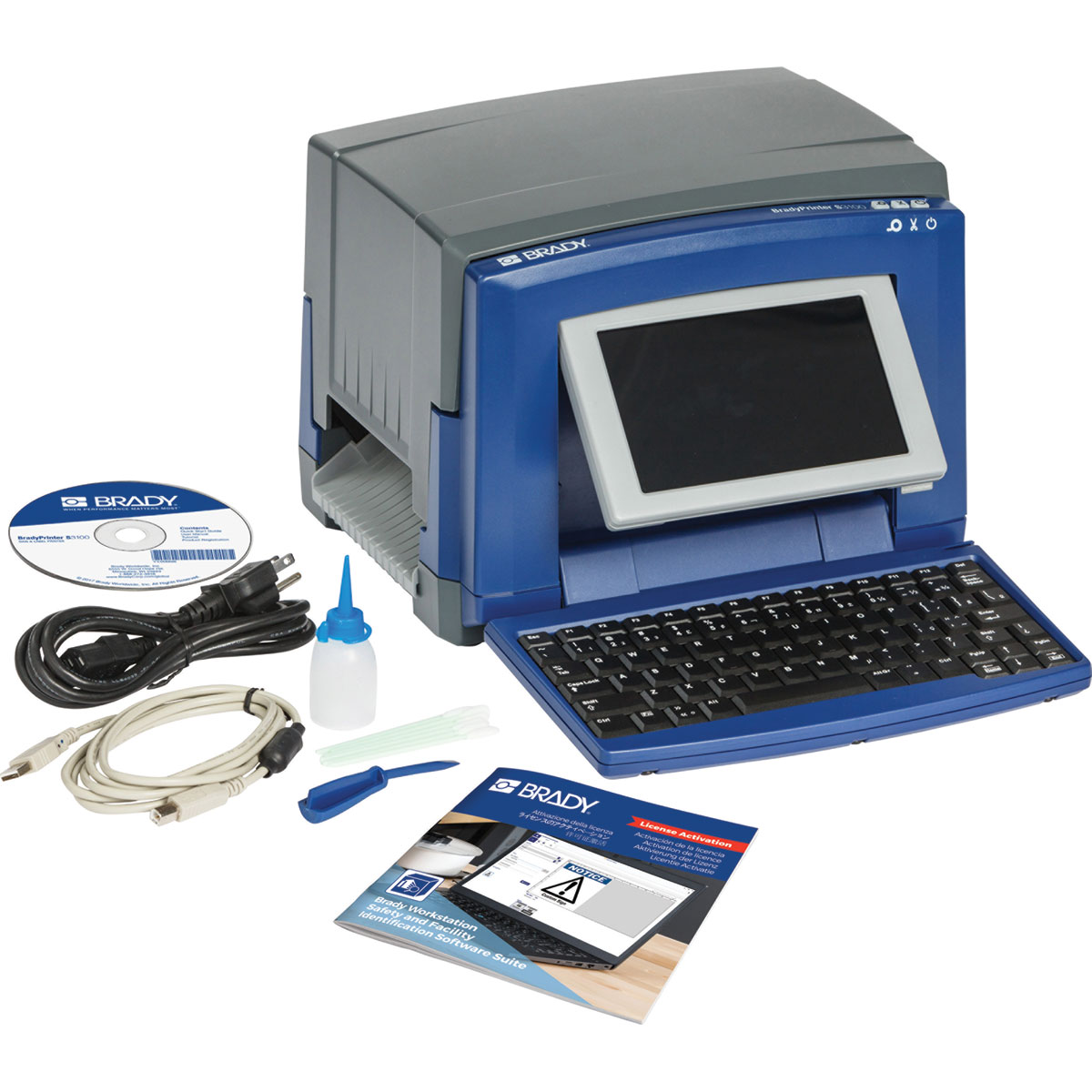 เครื่องพิมพ์ลาเบลพร้อมเวิร์กสเตชัน Brady printer s3100 printer with brady workstation safety and facility id software suite kit