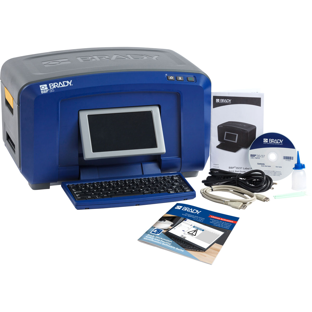 เครื่องพิมพ์สีป้ายและลาเบลพร้อมซอฟแวร์ Brady bbp35 multi-color sign and label printer with workstation safety and facility id software suite