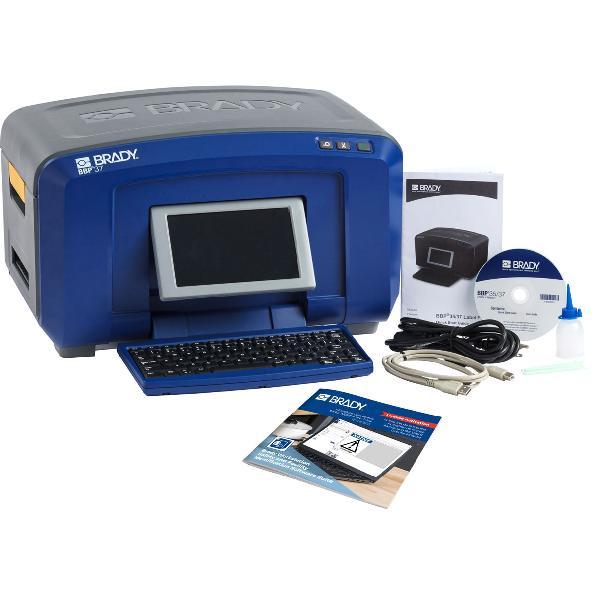 เครื่องพิมพ์สีพร้อมซอฟแวร์ Brady bbp37 color and cut sign and label printer with workstation safety and facility id software suite