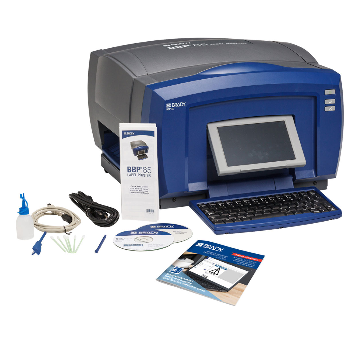 เครื่องพิมพ์ลาเบลอุตสาหกรรมพร้อมซอฟแวร์ Brady bbp85 industrial sign and label printer with workstation safety and facility id software suite