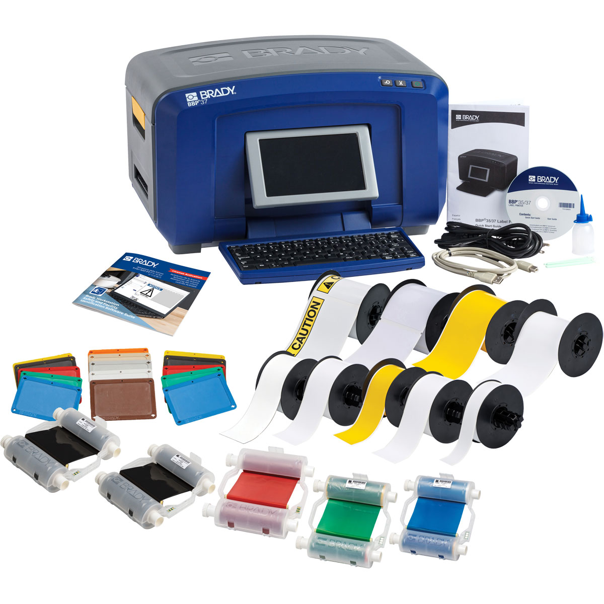 เครื่องพิมพ์สีพร้อมซอฟแวร์ Brady bbp37 color cut printer lean 5s kit with software