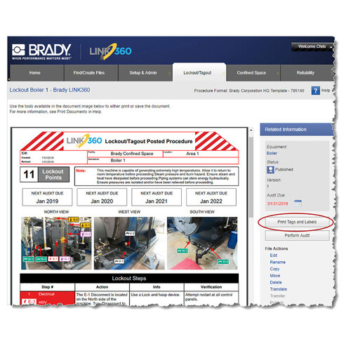 เครื่องปริ้นลาเบลอุตสาหกรรมเบรดี้ Brady link360 software  with printer i3300