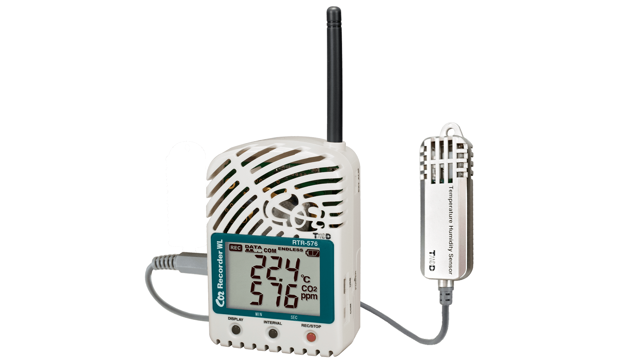 เครื่องบันทึก CO2 แบบไร้สาย rtr-576-s