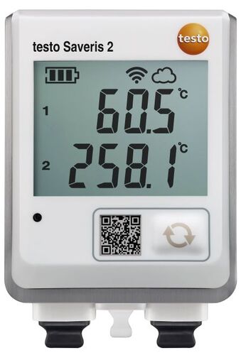 เครื่องวัดอุณหภูมิแบบบันทึกข้อมูล wifi พร้อมจอแสดงผลและการเชื่อมต่อ 2 จุดสำหรับหัววัดอุณหภูมิ TC saveris 2-T3