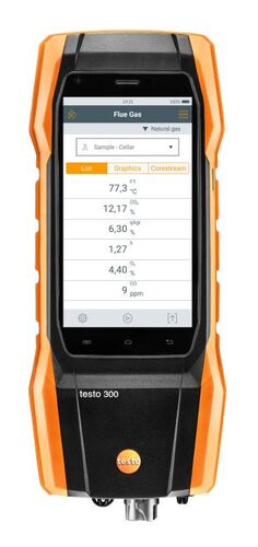 เครื่องวัดก๊าซไอเสีย O2 CO H2 testo-300