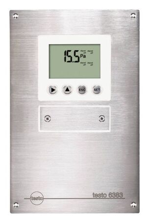 เครื่องวัดความดันแบบส่งสัญญาณความดันแตกต่างสำหรับห้องคลีนรูม testo-6383