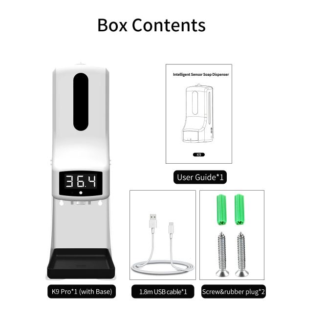 เครื่องวัดอุณหภูมิร่างกายพร้อมแอลกอฮอล์ K9 Pro