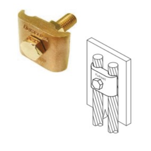 Clamp Two Cable to Flat Bar