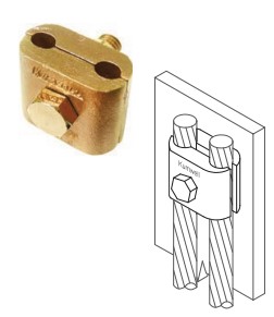 Clamp Two Cable to  Flat Bar Clamp