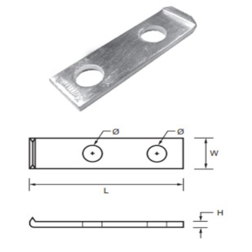 Copper Lug for Exothermic Welding 2-Hole