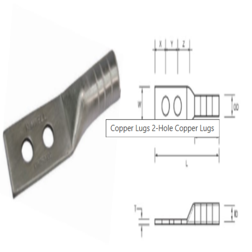 Copper Lugs 2-Hole Copper Lugs