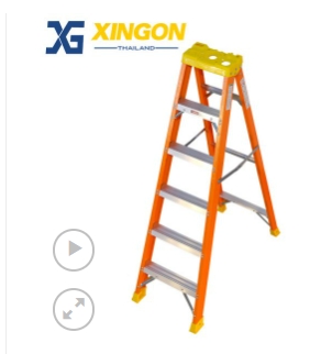 บันไดไฟเบอร์กลาสทรงเอมีถาดวางเครื่องมือ6ฟุต XG107B6