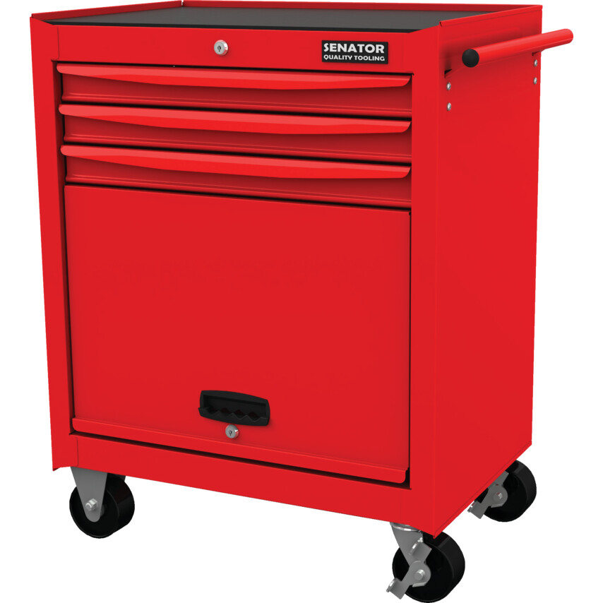 รถเก็บเครื่องมือ ตู้เก็บเครื่องมือ Roller Cabinet Workshop Range Red 3 Drawers H 724mm x W 459mm x L 678mm